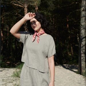 Linenfox Mona Top in Beige